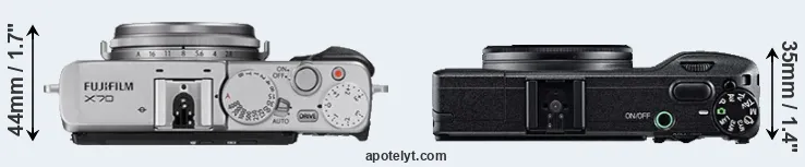 Compare X70 versus GR top