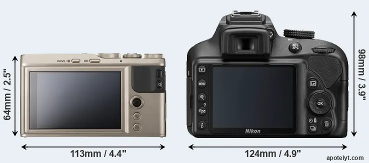 Comparison XF10 or D3400 rear