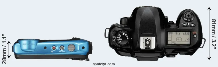 Compare XP140 versus D100 top