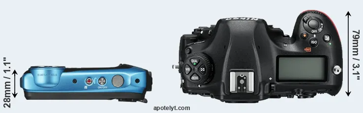 Compare XP140 versus D850 top