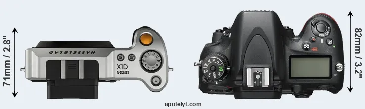Compare X1D versus D600 top