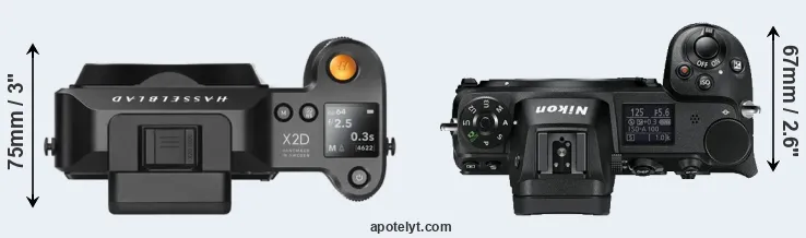 Compare X2D 100C versus Z6 top