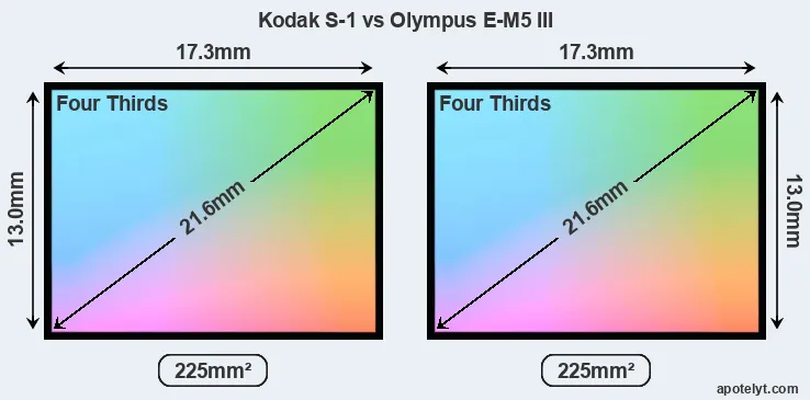 Kodak S-1 and Olympus E-M5 III sensor measures