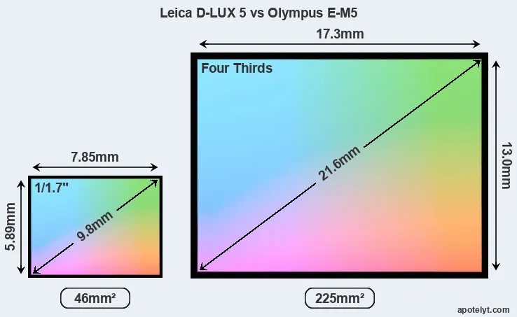 Leica D-LUX 5 and Olympus E-M5 sensor measures