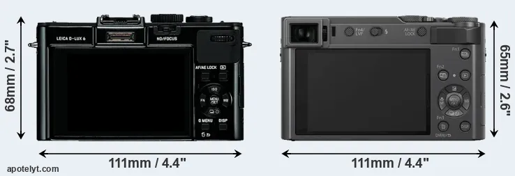Comparison D-LUX 6 or TZ200 rear