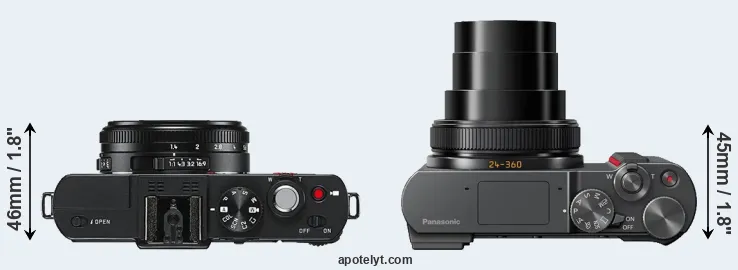 Compare D-LUX 6 versus TZ200 top