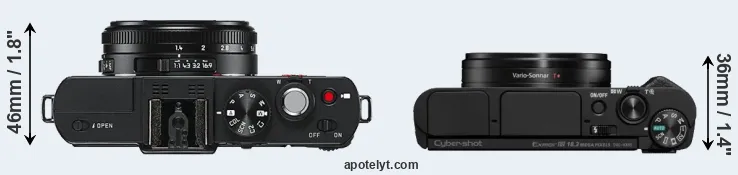 Compare D-LUX 6 versus HX95 top