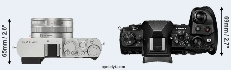 Compare D-LUX 7 versus E-M1 III top