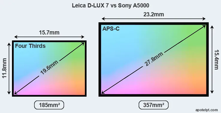 Leica D-LUX 7 and Sony A5000 sensor measures