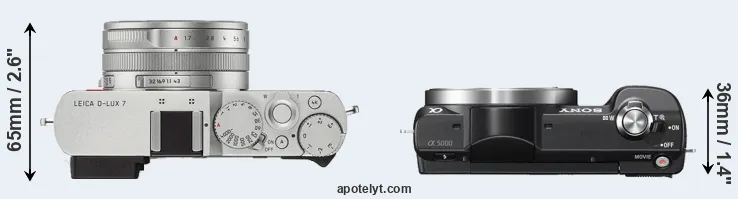 Compare D-LUX 7 versus A5000 top