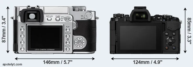 Comparison Digilux 3 or E-M5 II rear