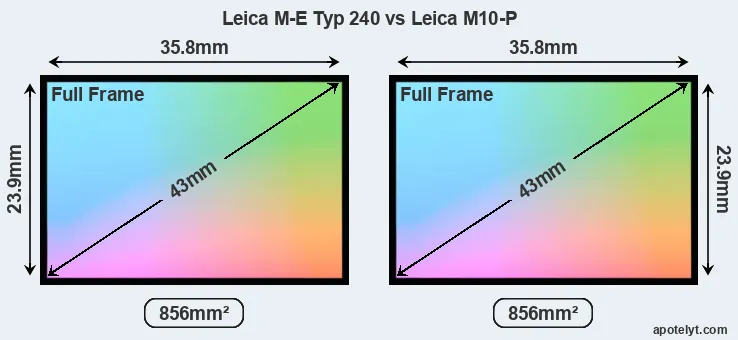 Leica M-E Typ 240 and Leica M10-P sensor measures