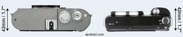 Compare M-E Typ 240 versus NEX-F3 top