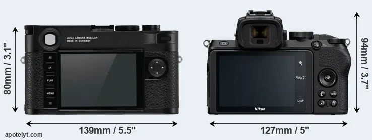 Comparison M10-R or Z50 rear