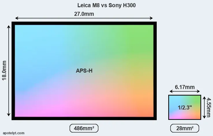 Leica M8 and Sony H300 sensor measures