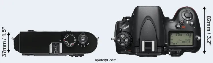 Compare M9 versus D800 top