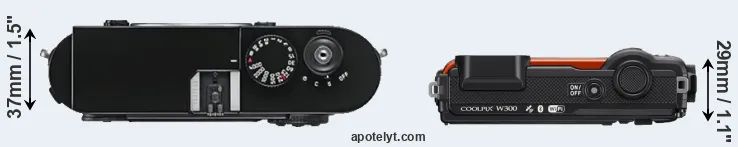 Compare M9 versus W300 top