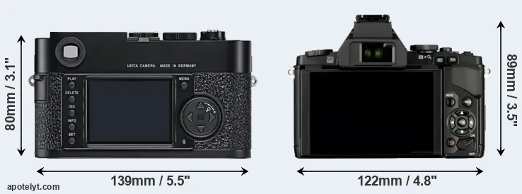 Comparison M9 or E-M5 rear