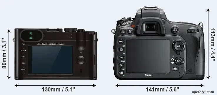 Comparison Q Typ 116 or D600 rear