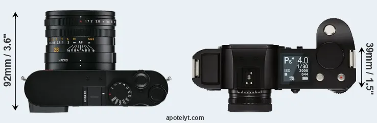 Compare Q2 versus Leica SL top