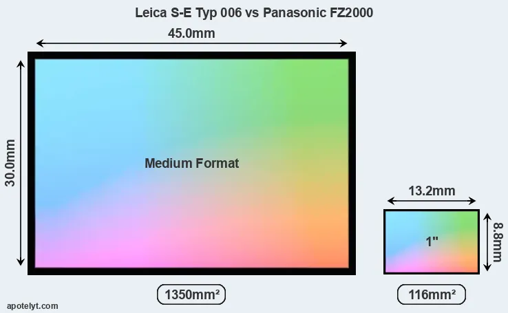 Leica S-E Typ 006 and Panasonic FZ2000 sensor measures