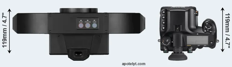 Compare S1 versus 645D top