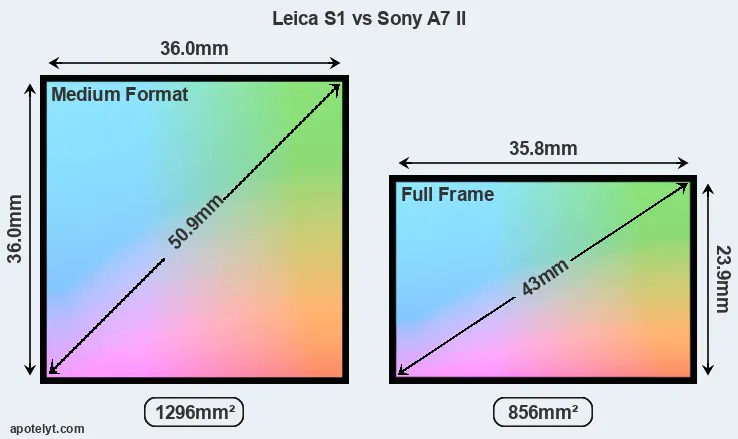Leica S1 and Sony A7 II sensor measures