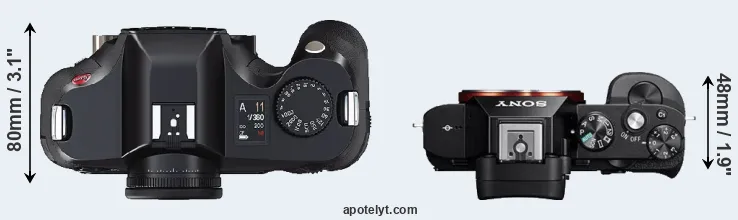 Compare S2 versus A7R top