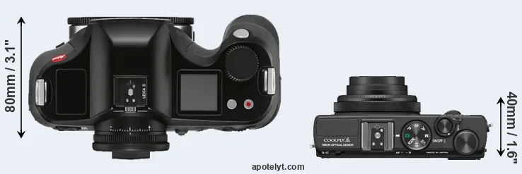 Compare S3 versus Coolpix A top