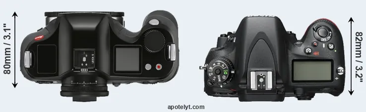 Compare S3 versus D600 top