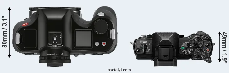 Compare S3 versus E-M10 IV top