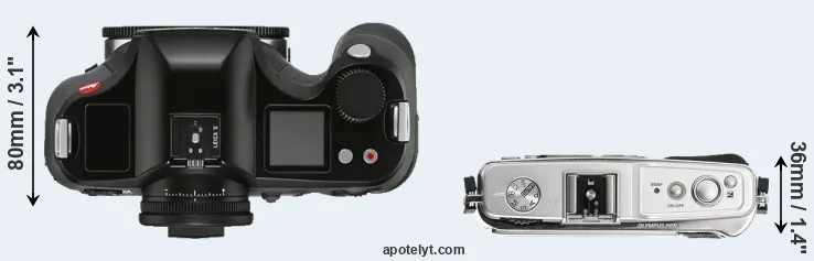Compare S3 versus E-P1 top
