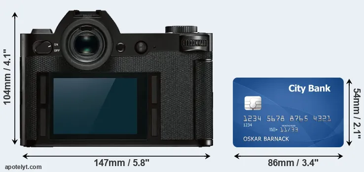 Leica SL and credit card rear side