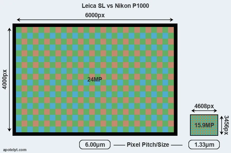 Leica SL versus P1000 MP
