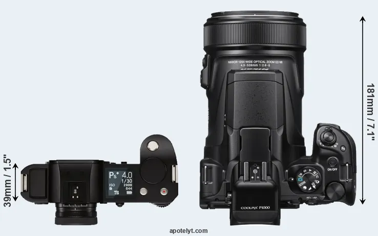 Compare Leica SL versus P1000 top