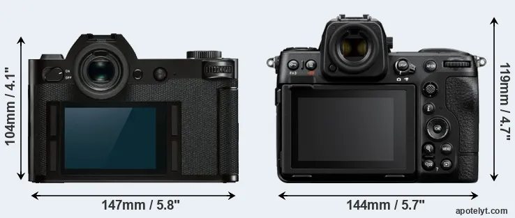 Comparison Leica SL or Z8 rear