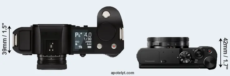 Compare Leica SL versus LX10 top