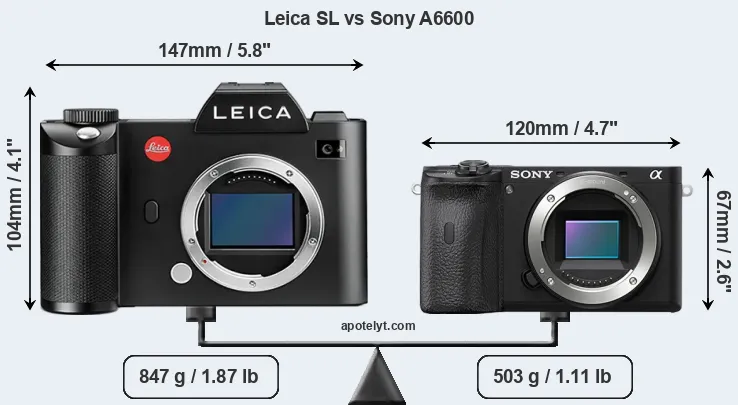 Size Leica SL vs Sony A6600
