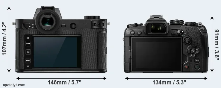 Comparison Leica SL2 or E-M1 III rear