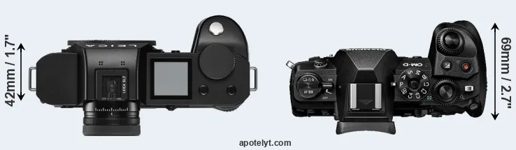 Compare Leica SL2 versus E-M1 III top