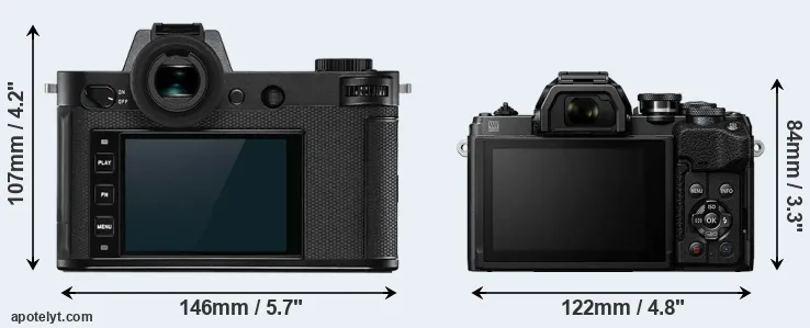 Comparison Leica SL2 or E-M10 IV rear