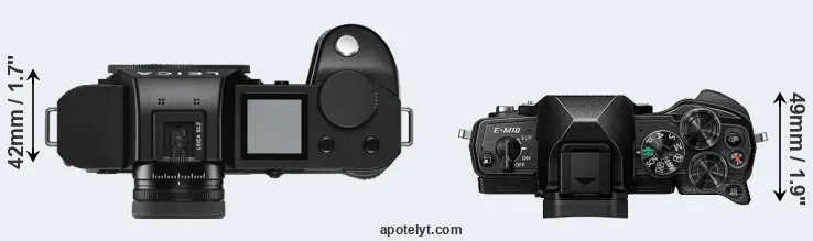 Compare Leica SL2 versus E-M10 IV top