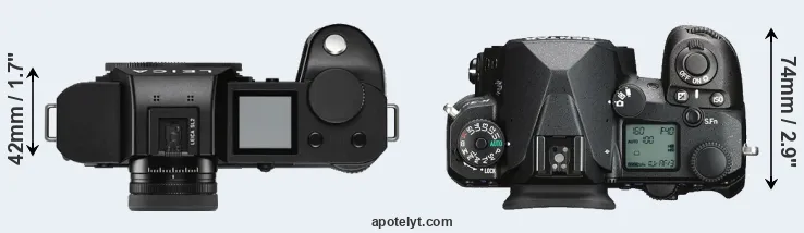 Compare Leica SL2 versus K-3 III top