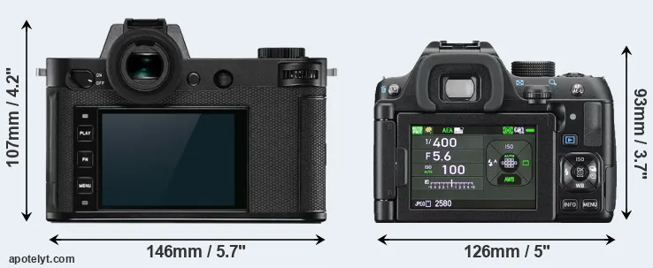 Comparison Leica SL2 or K-70 rear
