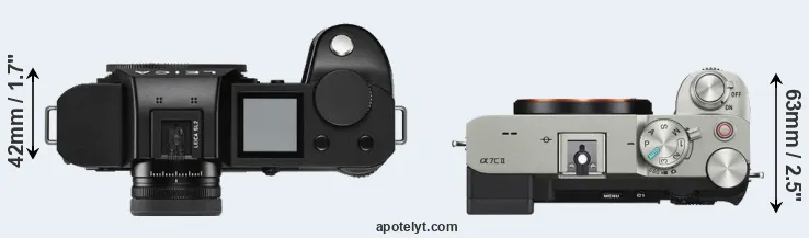 Compare Leica SL2 versus A7C II top