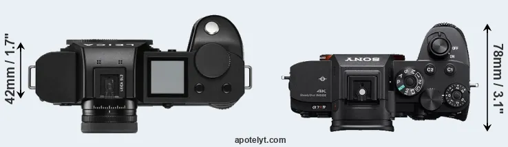 Compare Leica SL2 versus A7R IV top