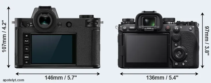 Comparison Leica SL2 or A9 III rear
