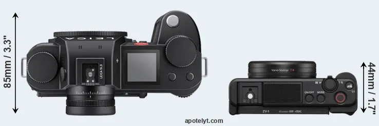 Compare Leica SL3 versus ZV-1 top