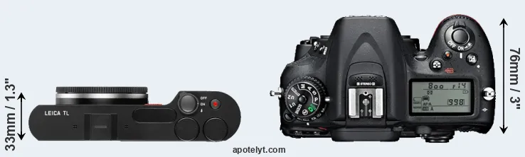 Compare TL versus D7100 top