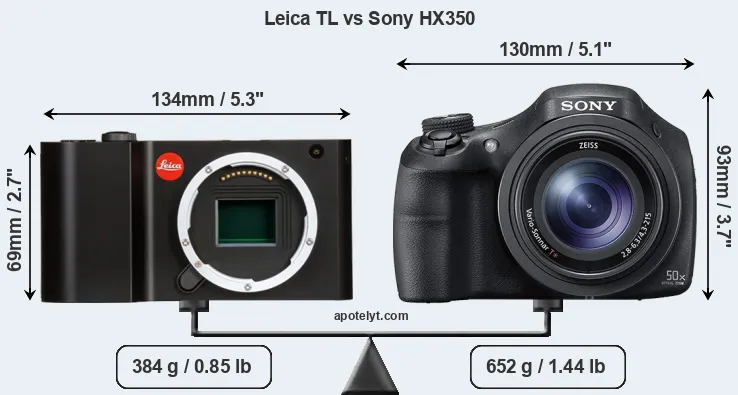 Size Leica TL vs Sony HX350